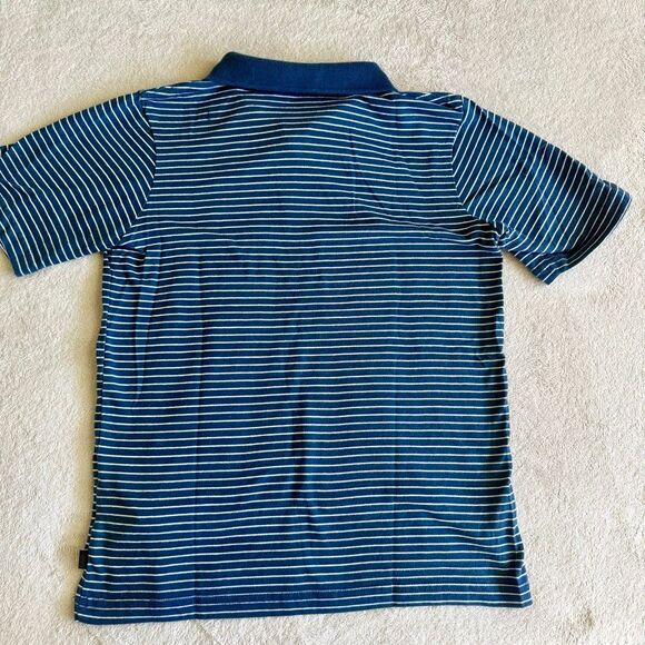 Quicksilver Boys Blue Striped Short Sleeved Collared Polo Shirt - Picture 4 of 7